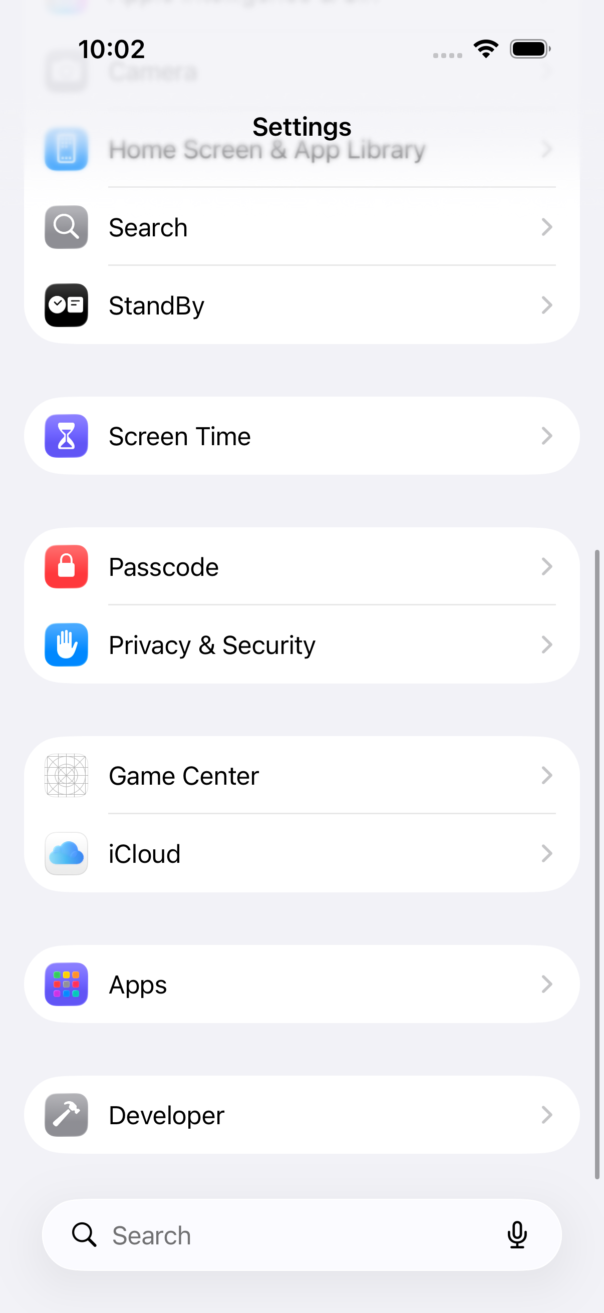 Privacy & Security in Settings